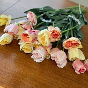 NWT 26 Ashland From Michaels Individual Faux Tulips Pink and Yellow